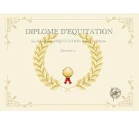Diplome d'équitation pour félicitation et réussite. format paysage - Affichage format A4 plastifié, Matt. - Affichage format A4 plastifié, Matt.