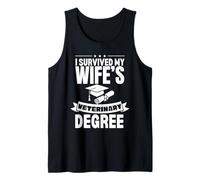 Diplôme vétérinaire amusant « I Survived My Wife's Veterinary Degree » Débardeur