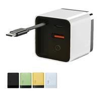 Dipomall Charger, 3 in 1 Charger, 80 Watt Retractable Phone Wall Plug. with Type-C Cable and 2 USB Ports, Three Port Fastcharging, for Laptops and Phone (White)