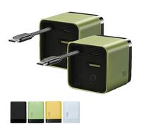 Dipomall Charger, 3 in 1 Charger, 80 Watt Retractable Phone Wall Plug. with Type-C Cable and 2 USB Ports, Three Port Fastcharging, for Laptops and Phone (Green*2)