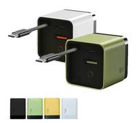 Dipomall Charger, 3 in 1 Charger, 80 Watt Retractable Phone Wall Plug. with Type-C Cable and 2 USB Ports, Three Port Fastcharging, for Laptops and Phone (Green+White)