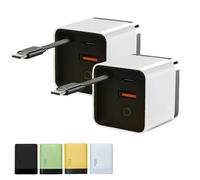 Dipomall Charger, 3 in 1 Charger, 80 Watt Retractable Phone Wall Plug. with Type-C Cable and 2 USB Ports, Three Port Fastcharging, for Laptops and Phone (White*2)
