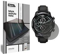 dipos Protection écran anti-espion pour TicWatch Pro 3 GPS | Film mat, filtre de confidentialité 4 directions, sur mesure, anti-rayures, sans bulles, adhésion sans colle