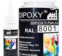 Dipoxy-PMI-RAL 8001 - 150 g - Pigment de base extrêmement concentré - Pigment de couleur pour résine époxy, résine polyester, systèmes en polyuréthane, béton, vernis, résine liquide