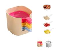 Dipping Sauce Plate and Holder Set, 6 Pcs Dipping Sauce Plates And Holder, Mini Home Kitchen Seasoning Sauces, for Soy, ketchup, Barbecue and Party Dinner, Space-Saving Design (Colorful,1PC)