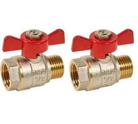 Dipra 214034 - Vanne à sphère poignée papillon MF12/17 (Lot de 2)