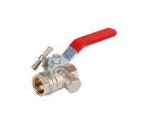 Dipra 244044 - Vanne à sphère poignée plate + purge à passage intégral FF15/21