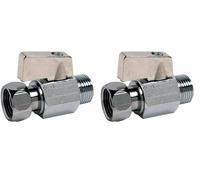 Dipra 374034 Robinet de Chasse d'Eau, Droit, 1/4 de Tour, avec Ecrou Tournant (Lot de 2)