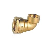 Dipra 462254 Raccord Laiton pour Tuyau Polyéthylène, Coude Femelle, Diamètre 25 mm, F20/27 (3/4")
