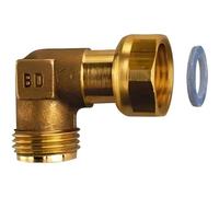 DIPRA - Coude Tous Gaz MF 15/21 en Laiton - Filetage Mâle/Femelle