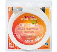 DIPRA - Flexible caoutchouc renforcé 1,5m pour gaz butane ou propane - Validité 10 ans - Certifié NF