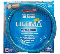 DIPRA - Flexible Gaz Inox Vitagaz 2,00 m - Butane et Propane - Raccords 20/150 et 15/21 - Certifié NF