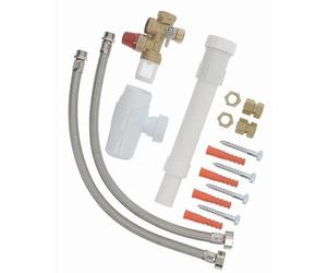 Dipra - KIT Raccordement Chauffe-Eau Universel 50 à 300 L Groupe de Sécurité NF Flexibles Entonnoir Siphon Complet