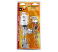 DIPRA - Kit Thermostatique d’Équipement pour Radiateur - Raccord Auto Étanche - Montage sur Tube Fer - Conforme NF EN 215