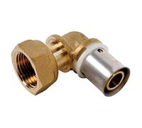DIPRA - Raccord PER à sertir coude écrou tournant femelle F20/27 (3/4") - Ø16 mm - raccord angle 90° pour tube PER - plomberie