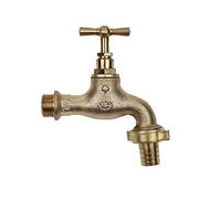 DIPRA - Robinet de puisage extérieur laiton brossé avec soupape M20/27 sortie M26/34 - Ø19 mm - robinet jardin extérieur