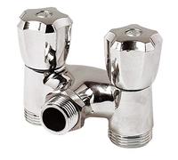 DIPRA - Robinet droit double sortie chromé - robinet alimentation machine à laver