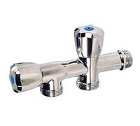 DIPRA - Robinet machine à laver double sortie chromé - robinet alimentation lave-linge