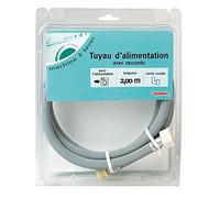 DIPRA - Tuyau alimentation machine à laver caoutchouc 2,5 m - flexible alimentation lave-linge - gris