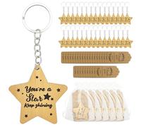 DIPZO 30 PCS Porte-clés Étoile en Bois pour Élèves, Cadeaux de Fin d'Année Scolaire Motivants du Maître, Souvenirs de Remise des Diplômes e 2026