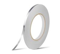 DIPZO Ruban Miroir Autocollant Argenté, 5mm x 50 Mètres, Film Polyester Métallisé, Bande Décorative Imperméable pour Joints de Carrelage et Projets DIY