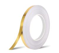 DIPZO Ruban Miroir Métallisé Doré 10 mm x 50 m, Film PET Auto-adhésif pour Déco Murale, Joint Étanche, Bande pour Carrelage, Bricolage et Arts Créatifs