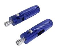 DIQXLGS 2 Pièces M8 Universel Repose Pieds Pliables Pour Moto Repose Pieds Pédales Arrière CNC Aluminium Pièce Moto(Bleu)