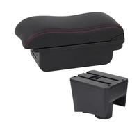DIQXLGS Accoudoir Pour VW Pour POLO Boîte D'accoudoir Pour VW POLO Pour Mk5 6R Pour Vento Accoudoir De Voiture 2010-2018(B1 Noir rouge 3USB)