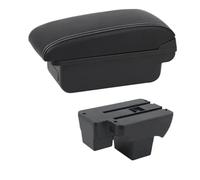 DIQXLGS Boîte À Accoudoir Auto Pour VW Pour Polo 2019 2020 2021 2022 2023 2024 Boîte De Rangement Interface USB(Ligne blanche B1)