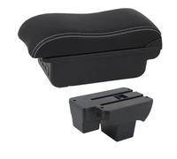 DIQXLGS Boîte À Accoudoir Auto Pour VW Pour Polo 2019 2020 2021 2022 2023 2024 Boîte De Rangement Interface USB(Ligne Blanche C2)