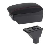 DIQXLGS Boîte D'accoudoir Auto Pour Citroen Pour Berlingo Rangement Central Style Auto Décor Avec Porte-gobelet(Ligne rouge E1)