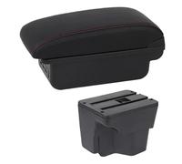 DIQXLGS Boîte D'accoudoir Central Pour Kia Rio 3 2011-2016 Boîte Intérieure Pièces Auto Accoudoir Cuir Console Centrale Rangement USB(Ligne Rouge C1)