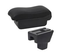 DIQXLGS Boîte De Bras Pour SUZUKI SX4 Surface Courbée Cuir Boîte De Rangement Pour Voiture(Ligne noire A2 Pas d'USB)