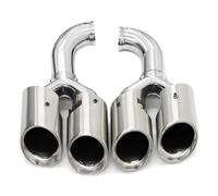 DIQXLGS Embout D'échappement Quad Pour Cayenne 958 2011 2012 2013 2014 En Acier Inoxydable 304 Pour Silencieux(Silver A Long)