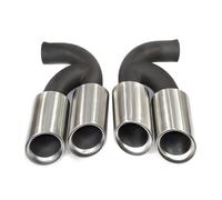 DIQXLGS Embout D'échappement Quad Pour Cayenne 958 2011 2012 2013 2014 En Acier Inoxydable 304 Pour Silencieux(Silver A Short)