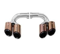 DIQXLGS Embout D'échappement Triple Couche Pour Porsche Pour Cayenne 9Y0 3.0T 2018 2019 2020 2021 2022 2023 2024 Hybride Essence(Brun,Gasoline)