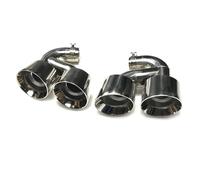 DIQXLGS Embouts D'échappement En Acier Inoxydable Pour Diffuseur De Pare-chocs Arrière De Voiture Pour Alfa Pour Romeo Pour Giulia Standard 2016 2017 2018(Argent B)