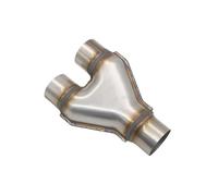 DIQXLGS Embouts D'échappement Universels Doubles En Y Pour Voiture Double Sortie En Acier Inoxydable 409 3 Voies 51 57 63 76 Mm(57MM)