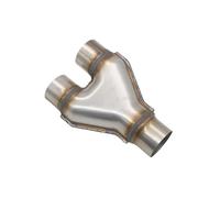 DIQXLGS Embouts D'échappement Universels Doubles En Y Pour Voiture Double Sortie En Acier Inoxydable 409 3 Voies 51 57 63 76 Mm(51MM)