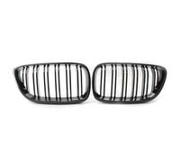 DIQXLGS Grilles De Calandre Capot Avant À Double Lame Noir Brillant Compatible Pour F22 F23 M2 2014-225i 218i 220i(Aspect carbone)