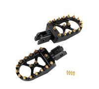 DIQXLGS Pédales Larges Moto Repose Pieds Conducteur Passager Avant Arrière CNC Pour Harley Pour Softail Fat Bob Pour Breakout Pour Street Bob(Gold Black Front)