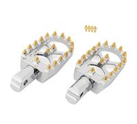 DIQXLGS Pédales Larges Moto Repose Pieds Conducteur Passager Avant Arrière CNC Pour Harley Pour Softail Fat Bob Pour Breakout Pour Street Bob(Gold Chrome Rear)