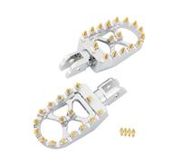 DIQXLGS Pédales Larges Moto Repose Pieds Conducteur Passager Avant Arrière CNC Pour Harley Pour Softail Fat Bob Pour Breakout Pour Street Bob(Gold Chrome Front)