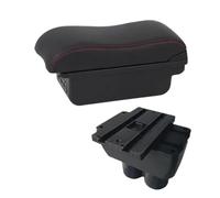DIQXLGS Pour VW Pour T&ouran Pour Caddy Boîte À Accoudoir Console Centrale Appui-coude Boîte De Rangement Centrale Avec Port USB Et Porte-gobelet(B red line 3USB)