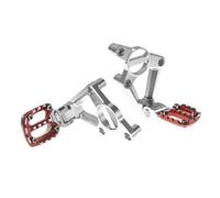 DIQXLGS Repose Pieds Arrière Moto En Alliage D'aluminium Support De Pied Pliable Passager Pour XADV X-adv 750 XADV750 2018 2019 2020(Silver Red)