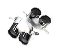 DIQXLGS Silencieux D'échappement Carré En Acier Inoxydable Pour A6L A7L 2016 2017 2018 Mise À Niveau S6 S7 Sport Quad(NOIR)