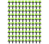 DIRBAK 100Pcs Drip Irrigation Parts, 8 Hole Drip Irrigation Emitter, Adjustable Water Saving Sprinkler with 4mm Connector, Durable Plastic Dripper for Garden. (Vert)