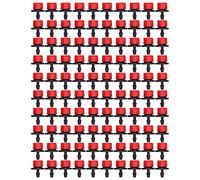 DIRBAK 100Pcs Drip Irrigation Parts, 8 Hole Drip Irrigation Emitter, Adjustable Water Saving Sprinkler with 4mm Connector, Durable Plastic Dripper for Garden. (Rouge)