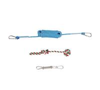 DIRBAK 32.8ft Spring Pole Dog Rope Toys, Stainless Steel Adjustable Height Heavy Duty Muscle Builder Interactive Tether Tug Toy, Bungee Toy Outdoor Hanging Toys for Large