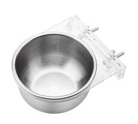 DIRBAK Cage à Oiseaux Bol d'alimentation en Eau Support de Bol Perruche Accessoires de Cage à perroquets Plate-Forme de Perche en Acrylique en Acier Inoxydable Durable Assemblage Facile